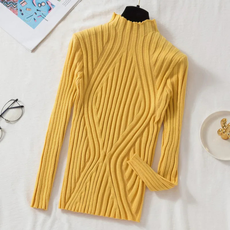 Damen Strickpullover mit Rollkragen und langen Ärmeln – Elodie