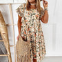 Boho-Blumenkleid mit Rüschen und Taillenschnitt – Calista