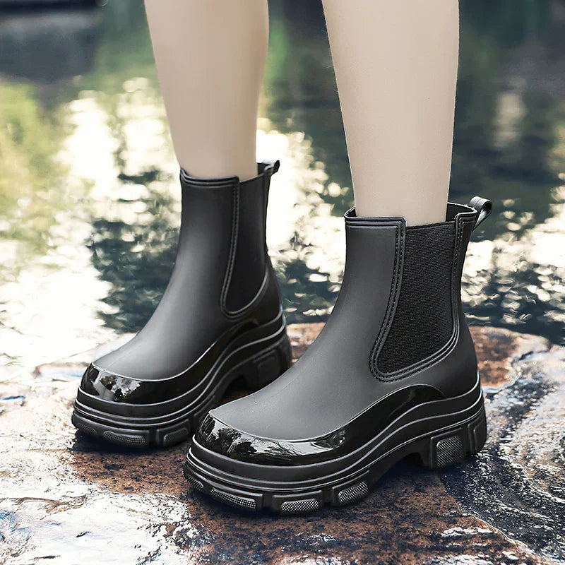 Damen Chelsea-Regenstiefel mit Chunky Platformsohle – Elara