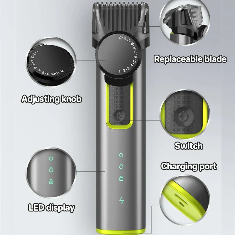 Barttrimmer & kabelloses Haarschneider-Set – HydroTrim