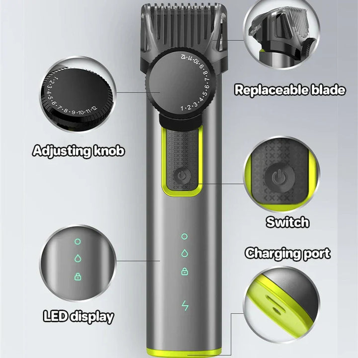 Barttrimmer & kabelloses Haarschneider-Set – HydroTrim