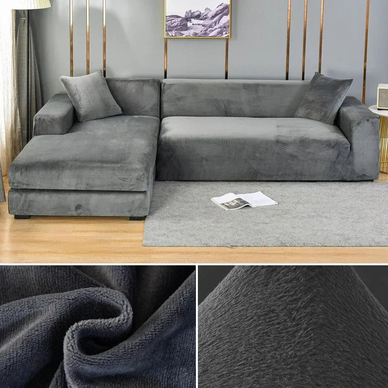 Stretch Velours Sofabezug mit luxuriöser Verarbeitung – Sofina