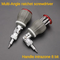 8-in-1 Multifunktions-Ratschen-Schraubendreher mit verstellbarem Winkel – FlexiGrip