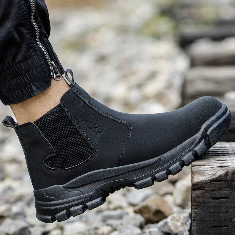 Herren Sicherheits-Werkstiefel wasserdicht mit Stahlkappe & breiter Passform – Magnus