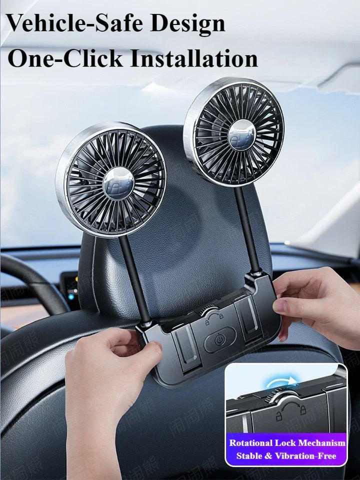 Dual-Head Hintertischventilator – Eary – (USB-C wiederaufladbar)