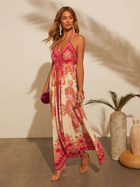 Luftiges & Stylisches Boho-Maxikleid mit Halterneck für Damen – Naya
