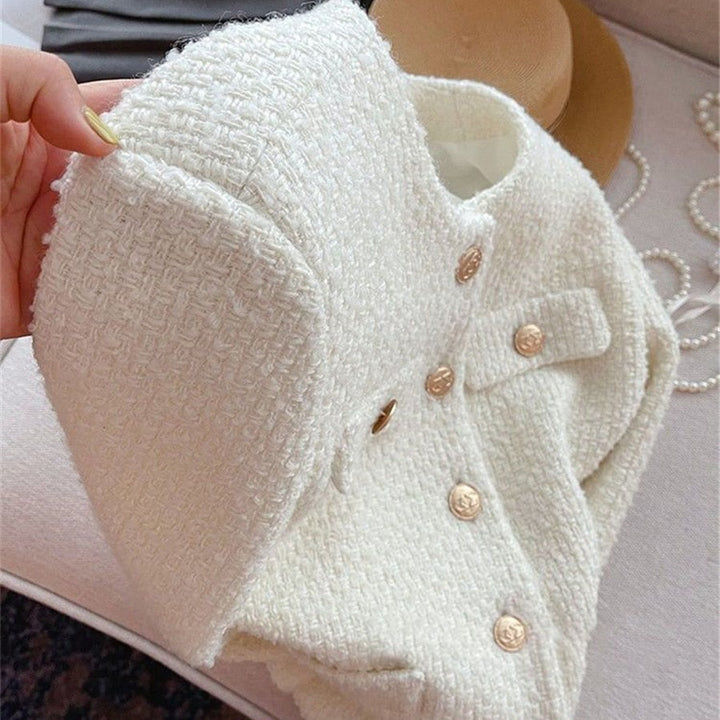 Damen Tweedjacke mit Rundhalsausschnitt – Celeste