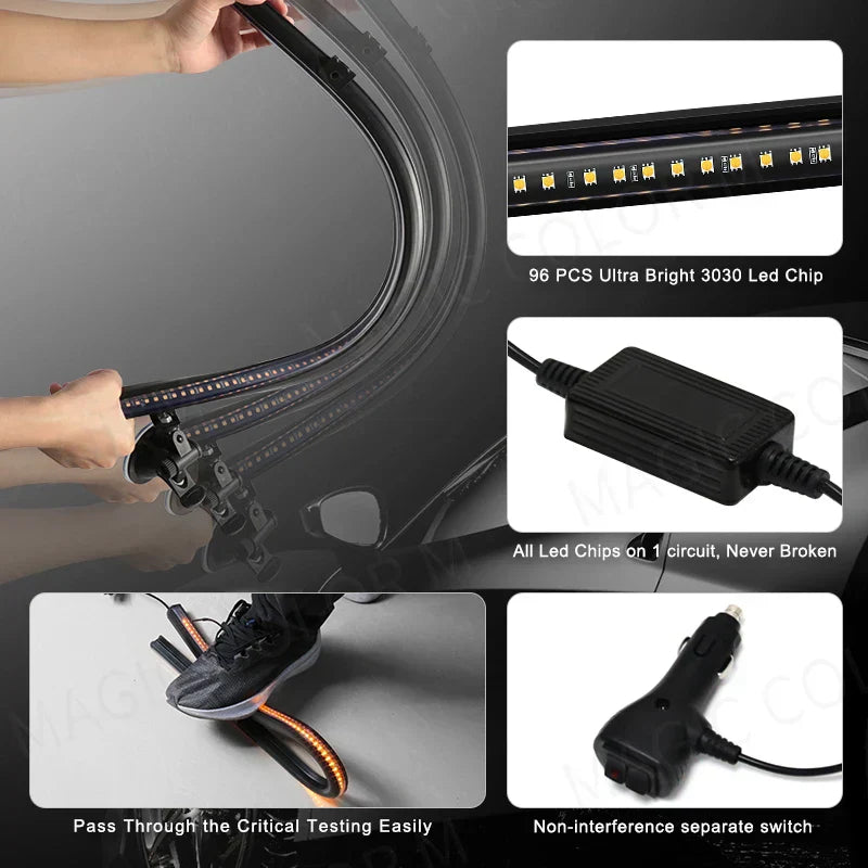 96 LED Stroboskop-Lichtleiste – Veyra – (Auto-Notwarnung)