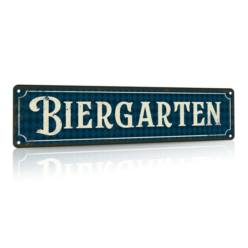 Vintage Metallschild – BiergartenTor Oktoberfest 2025