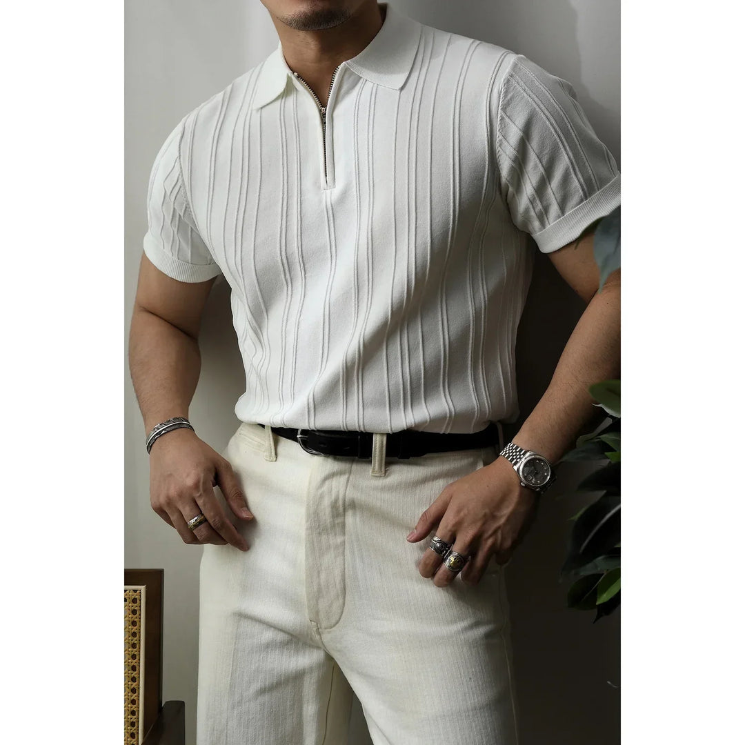 Slim Fit Herren-Poloshirt mit Reißverschluss – Fabrizio