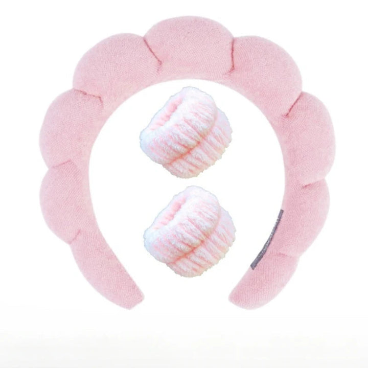 Plüsch Spa Kopfband & Handgelenkband Set - Fluffiea