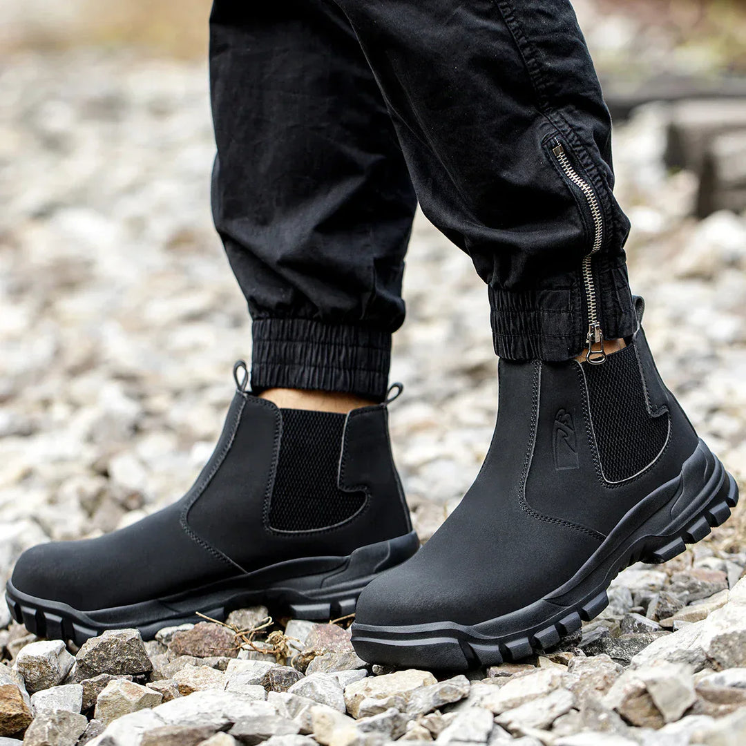 Herren Sicherheits-Werkstiefel wasserdicht mit Stahlkappe & breiter Passform – Magnus