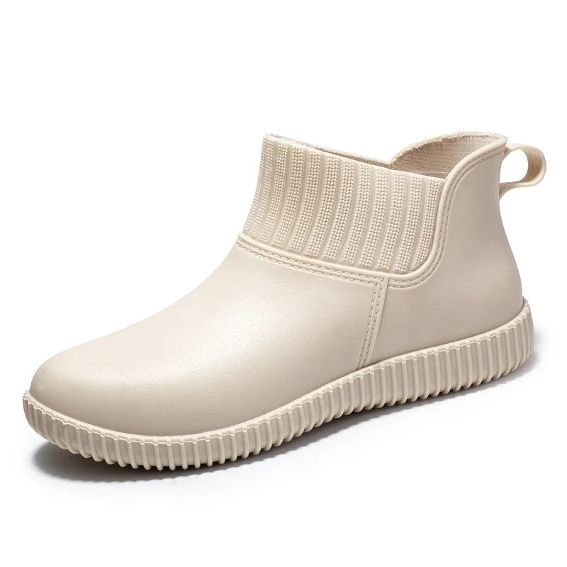 Damen Regenstiefeletten wasserdicht mit gestricktem Schaft & Antirutschsohle – Liora