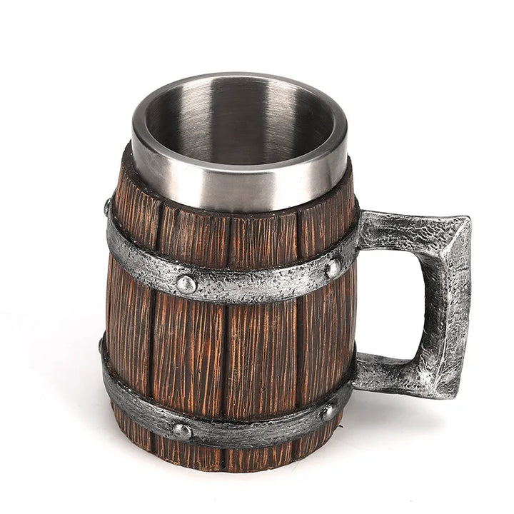 Hölzerner Bierkrug mit Edelstahleinsatz (600 ml) – EichenKrug Oktoberfest 2025