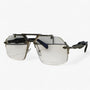 Randlose Oversized Sonnenbrille mit Metallakzenten – Vexor