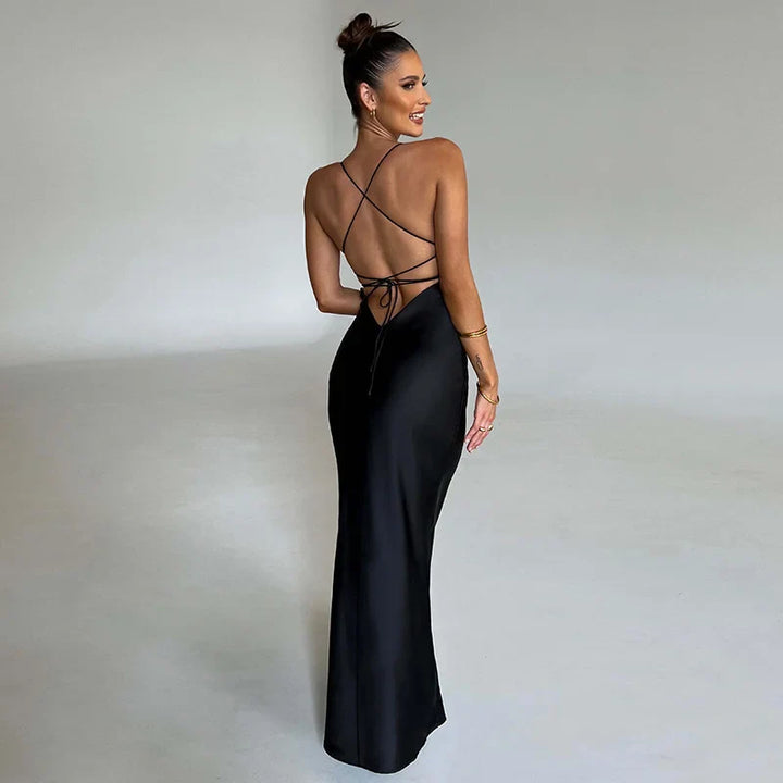 Einfache Maxi-Kleid mit Seitenschlitzen – Nayla