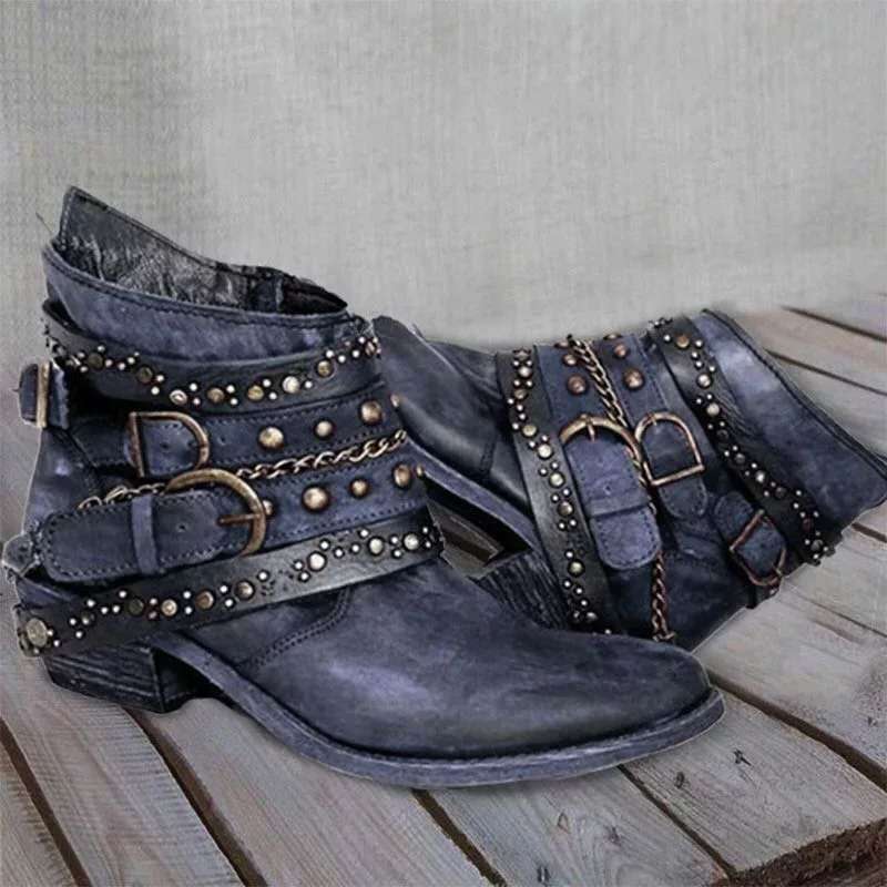 Vintage Slip-On Damenstiefel - Nora