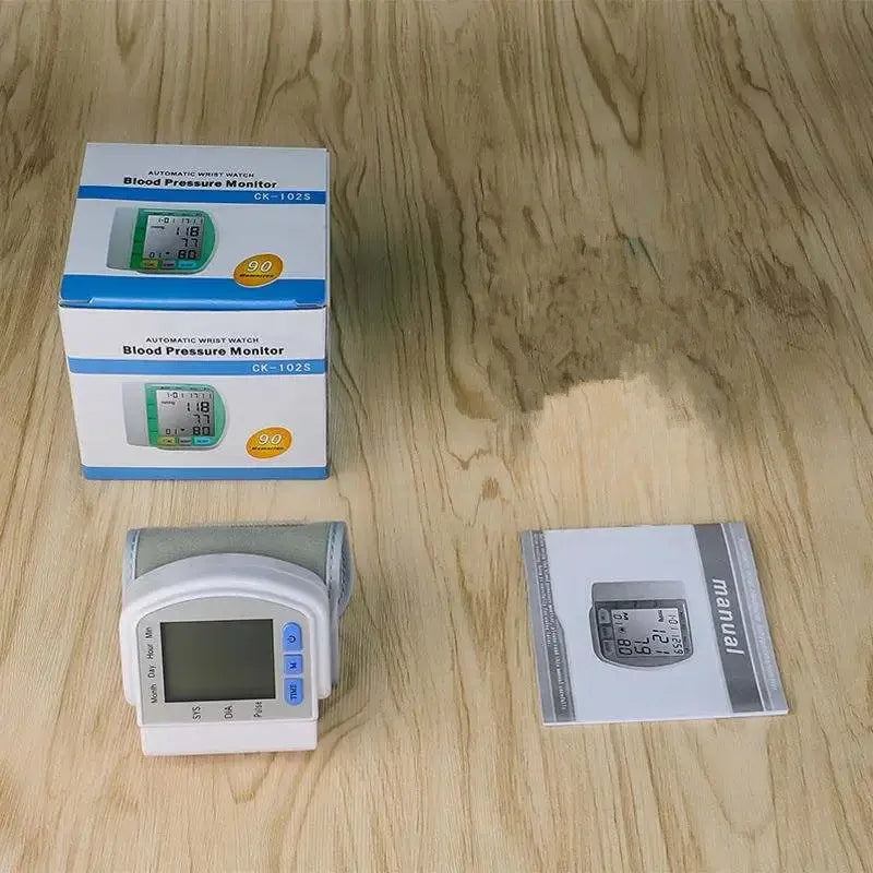 Digitaler Handgelenk-Blutdruckmessgerät mit LCD-Display – PulseTrack