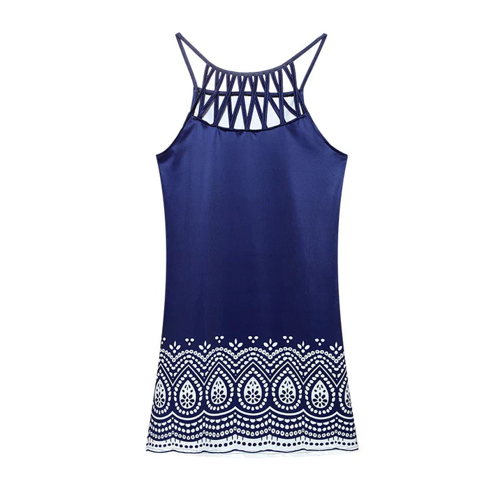 Trendiges Sommer-Tunikakleid mit Ethno-Print & Spaghettiträgern – Kiara