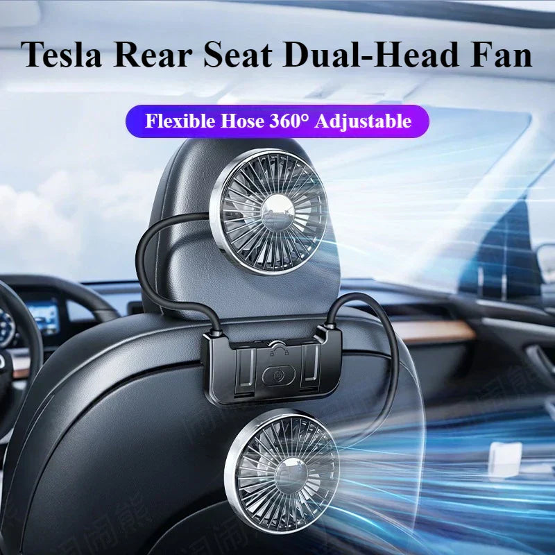 Dual-Head Hintertischventilator – Eary – (USB-C wiederaufladbar)