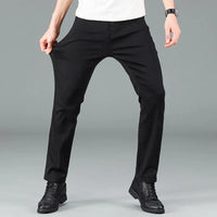 Herren Straight Fit Jeans in Schwarz mit Stretch – Milan