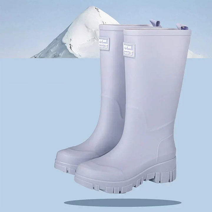 Damen Chelsea-Regenstiefeletten wasserdicht mit Blockabsatz & Profilsohle – Saphira