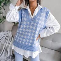 Damen Kariertes Strickwesten-Top – Yara