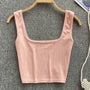 Rugloser Crop-Top in einfarbiger Farbe – Zayra