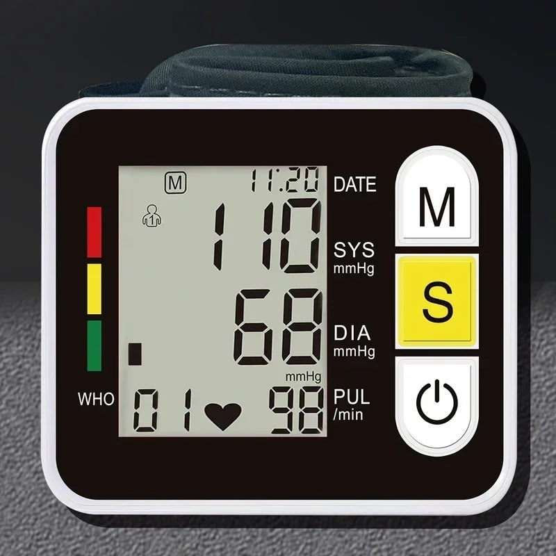 Digitaler Handgelenk-Blutdruckmessgerät mit LCD-Display – PulseTrack