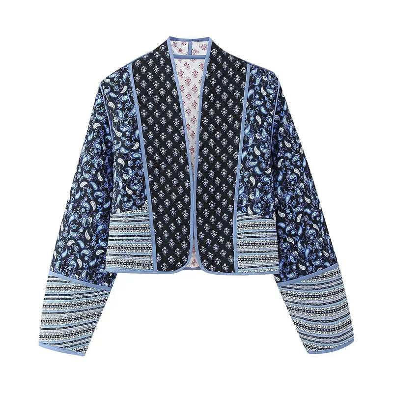 Vintage Blumen Patchwork Jacke für Damen - Nora