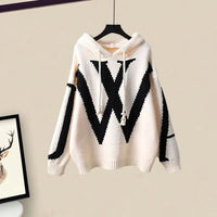 Damen Zweiteilige Herbst Set mit Strickpullover und weiter Hose – Selina