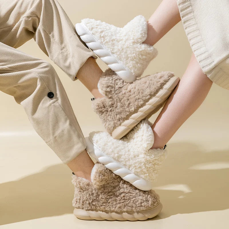 Warme Damen Hausschuhe aus Baumwolle & Plüsch – CozySteps