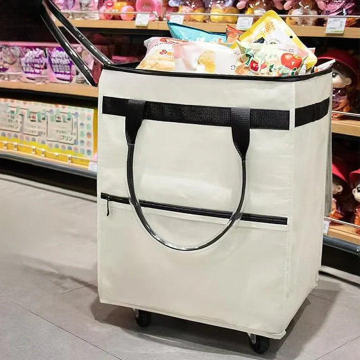Wiederverwendbare Einkaufstasche mit Rollen – Rollex – (Großes Fassungsvermögen)