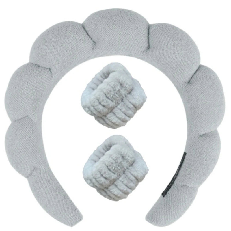 Plüsch Spa Kopfband & Handgelenkband Set - Fluffiea