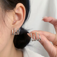 Illusion Ohringe mit Vier Hoop und Zirkonia - Zarvia