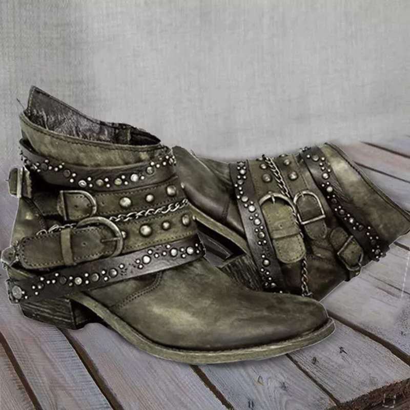 Vintage Slip-On Damenstiefel - Nora