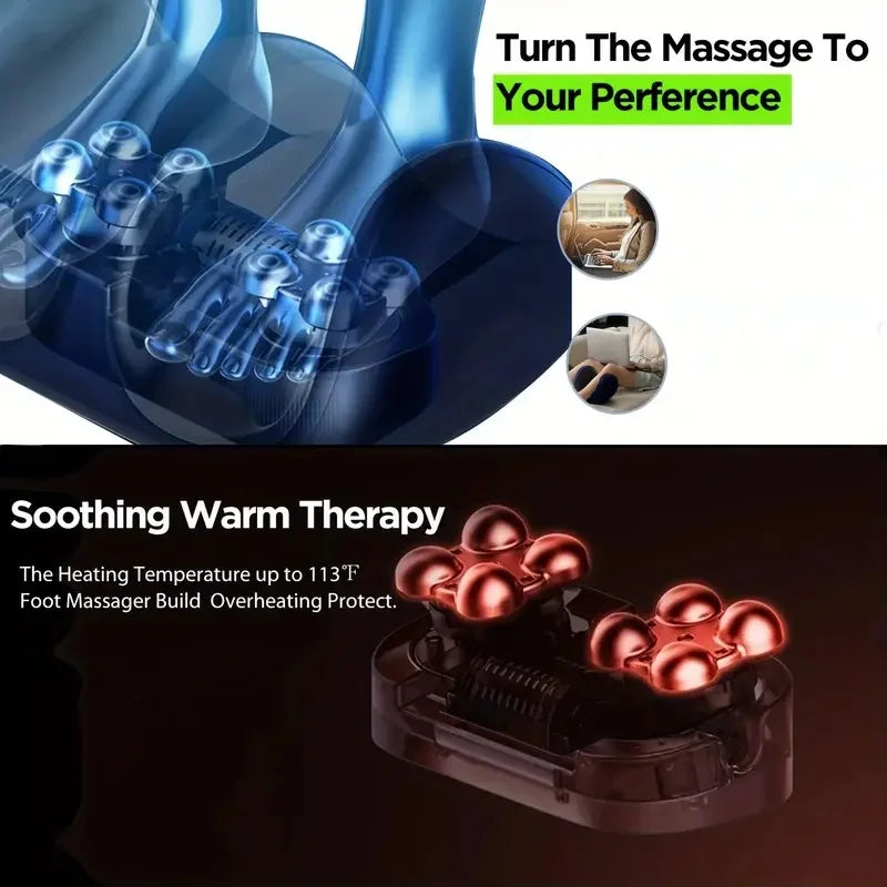 Extra großer elektrischer Shiatsu-Fuß- und Wadenmassager mit Wärme – Orion