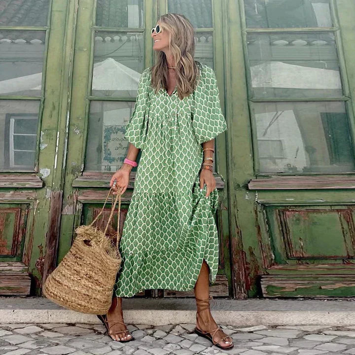 Sukienka boho na lato w stylu Ibiza o luźnym kroju – Elira