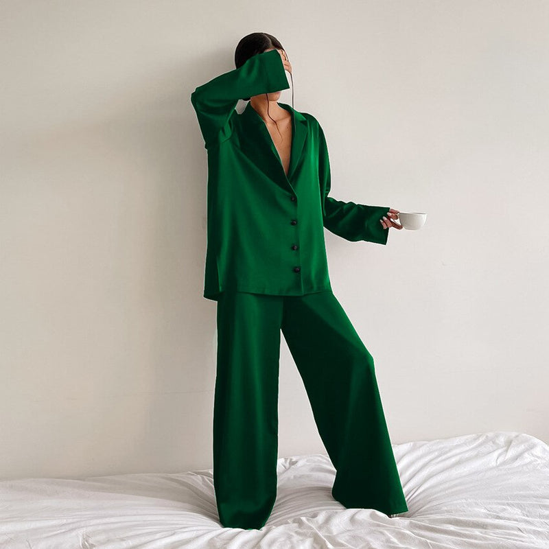 Satin-Pyjama-Set – Isabella Herbstzauber Edition