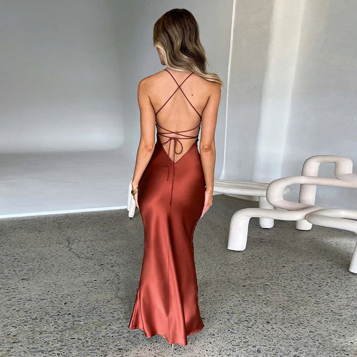 Einfache Maxi-Kleid mit Seitenschlitzen – Nayla
