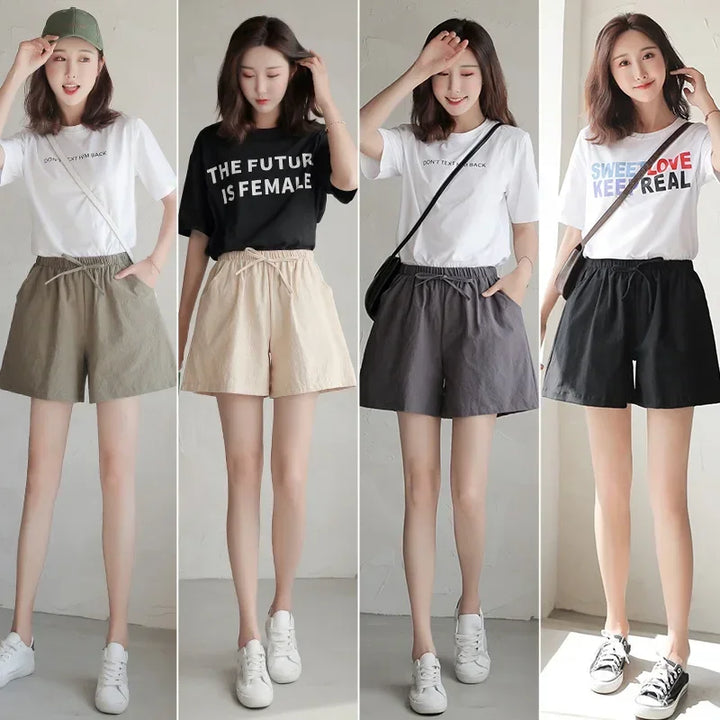 Luftige Damen Leinen-Shorts mit Hoher Taille und Sportlicher Passform – Fenja