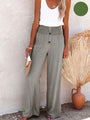 Damen Leinenhose mit Hoher Taille und weitem Bein – Livia