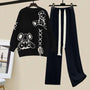 Zweiteilige Damen Set mit Pullover und weitem Hosenstil – Valeria