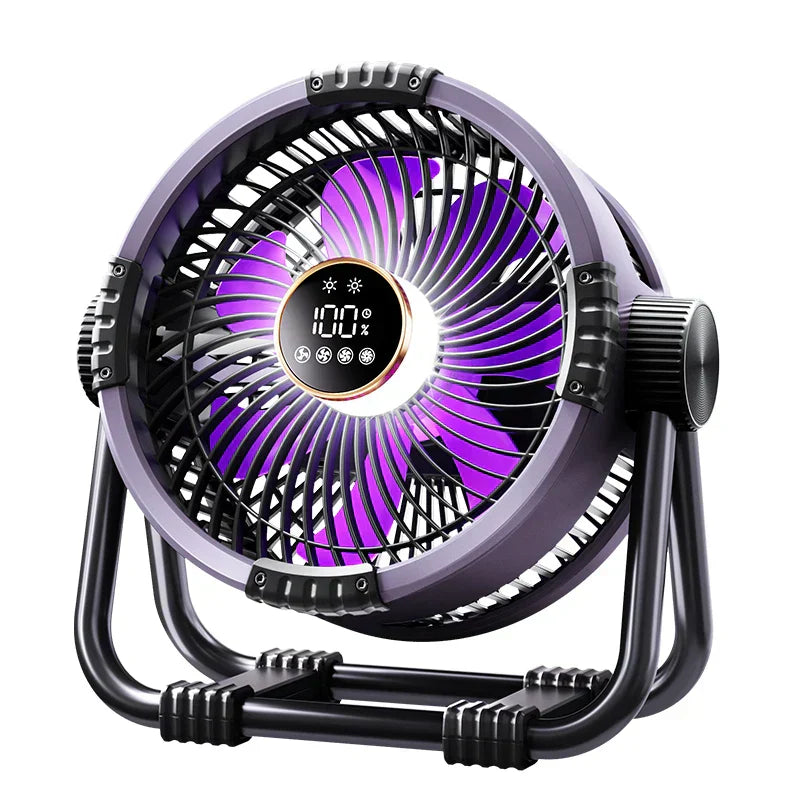 Campingventilator mit 20000mAh Akku, LED-Licht & Fernbedienung – WindMate