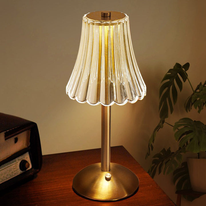 Goldene Kristall-Tischlampe - Aurora Luxe