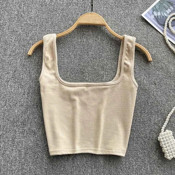 Rugloser Crop-Top in einfarbiger Farbe – Zayra
