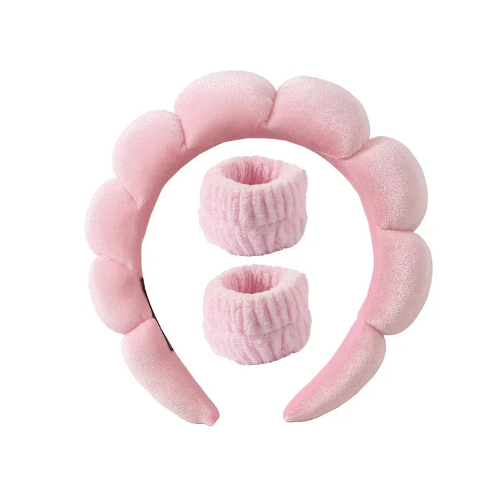 Plüsch Spa Kopfband & Handgelenkband Set - Fluffiea