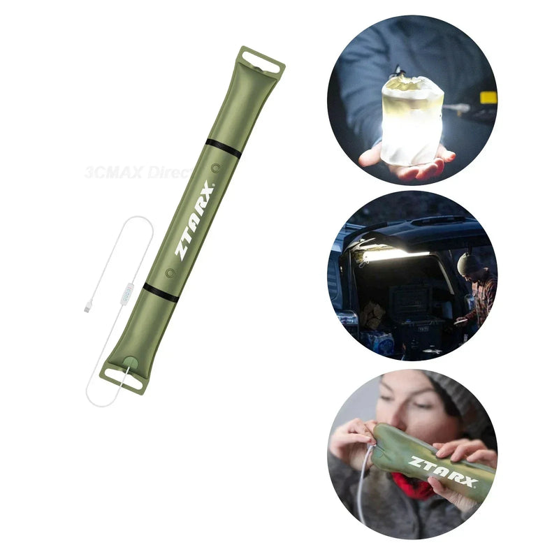 Aufblasbare Solar-LED-Rohrlampe – LumiGlow Pro