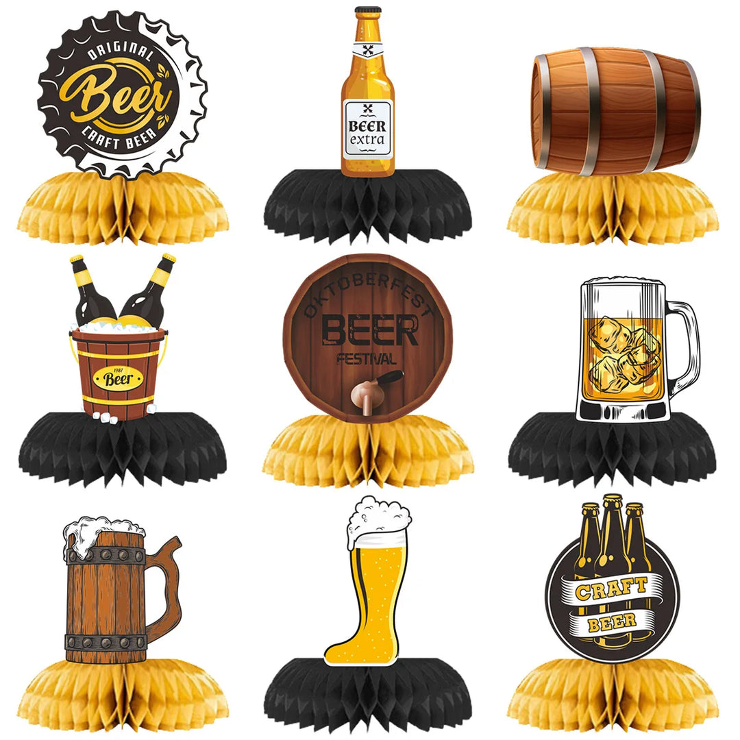 Tischdeko Bündeln mit Biermotiven (3×9er-Set) – FestTisch Oktoberfest 2025
