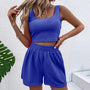 Trendiges Zweiteiliges Sommer-Set Damen mit Shorts & Croptop – Livia
